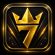 King777 Game logo featuring a golden crown and number 7 on a premium black background